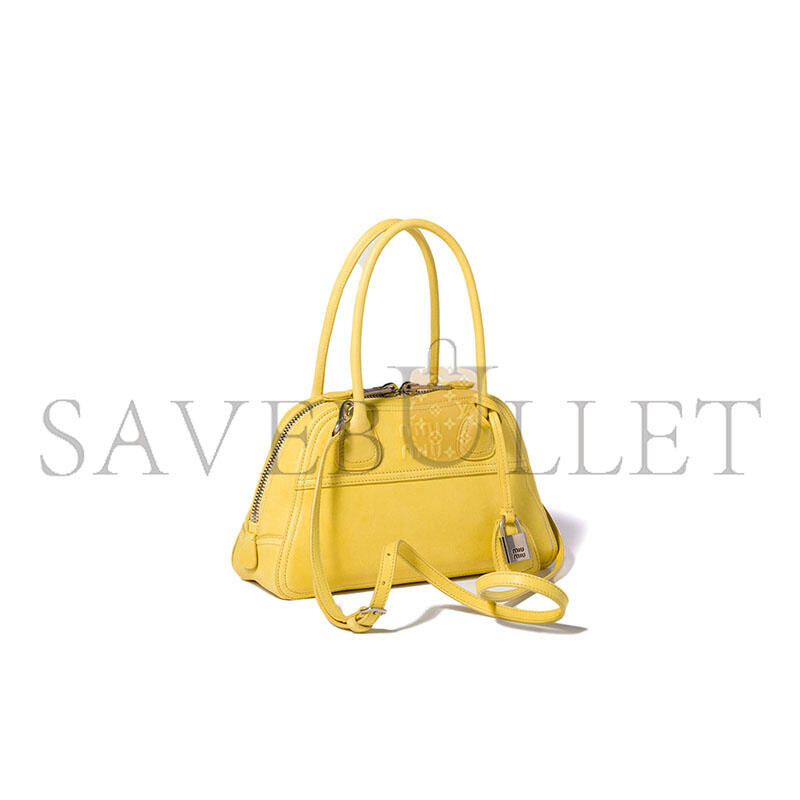 MIU MIU VIVANT NAPPA SOFT LEATHER HANDBAG 5BB200 (28*17*9.5cm)
